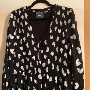 Anthropologie Maeve smocked top button up dress